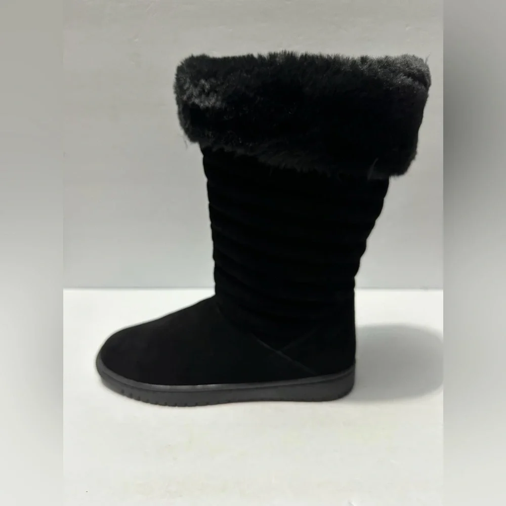 Style And Co Genuine Suede Uppers Novaa Black winter snow boots Size 9